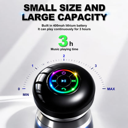 Waterproof Bluetooth Shower Speaker with LED, IPX4 Portable Wireless Hands-Free Mini Speaker, Built-in Mic, Suction Cup