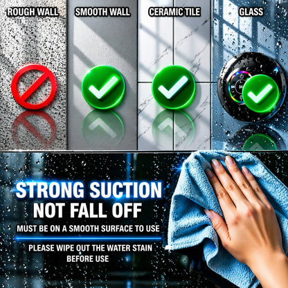 Waterproof Bluetooth Shower Speaker with LED, IPX4 Portable Wireless Hands-Free Mini Speaker, Built-in Mic, Suction Cup